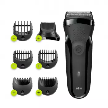 Braun Series 3 300BT ασύρματη ξυριστική μηχανή με πλέγμα για υγρή και στεγνή χρήση με τρίμερ