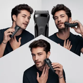 Braun Series 3 300BT ασύρματη ξυριστική μηχανή με πλέγμα για υγρή και στεγνή χρήση με τρίμερ