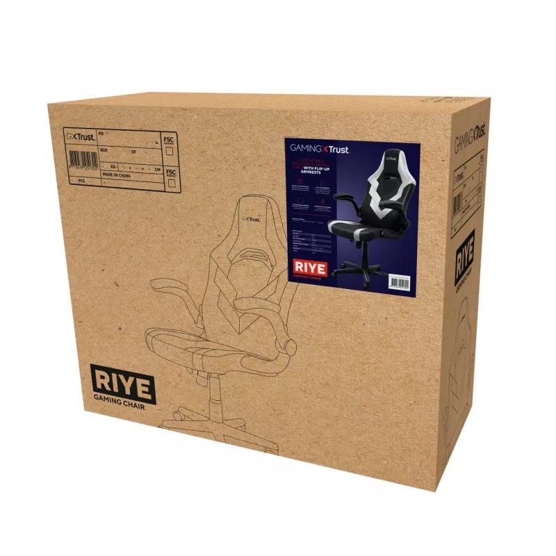 Καρέκλα gaming universal Trust GXT 703W RIYE μαύρη λευκή 140 kg