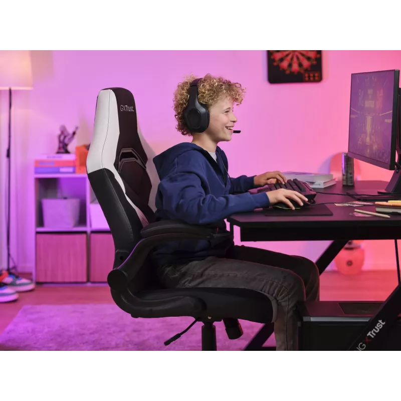 Καρέκλα gaming universal Trust GXT 703W RIYE μαύρη λευκή 140 kg