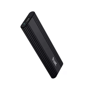 Θήκη SSD TRUST 25806 μαύρη για M.2, μονή μονάδα, έως 4 TB, USB Type-C 10 Gbit/s (USB 3.2 Gen 2)