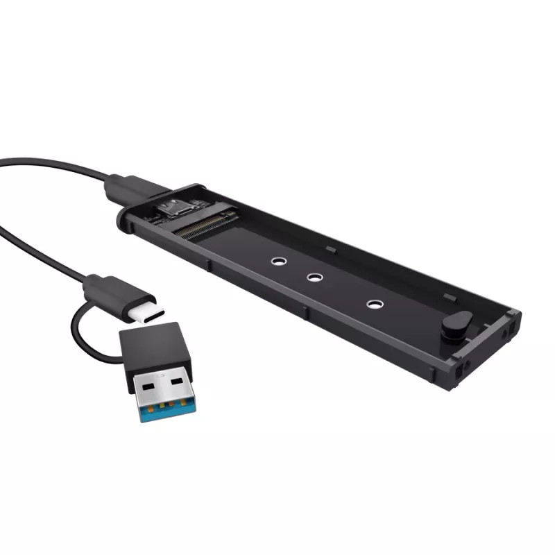 Θήκη SSD TRUST 25806 μαύρη για M.2, μονή μονάδα, έως 4 TB, USB Type-C 10 Gbit/s (USB 3.2 Gen 2)