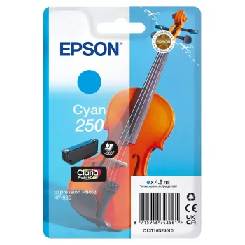 Μελανοδοχείο Epson 250 Claria Photo HD Κυανό Γνήσιο, Ατομική συσκευασία 4,8 ml