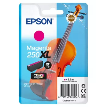 Epson 250XL Violin Claria Photo HD υψηλής (XL) απόδοσης Ματζέντα Γνήσιο Μελανοδοχείο, 1 τεμ., 8.9 ml