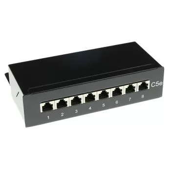 Επιτοίχιο θωρακισμένο κουτί patch panel 8 θυρών CAT5E ACT FA5001, 173×44×109 mm