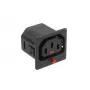 ACT C13 IEC Lock Net Entree (1x outlet) - μαύρο, PA135015BK, C13, μαύρο, κόκκινο, υποδοχή θηλυκή, ευθύ, θερμοπλαστικό, 2000 V