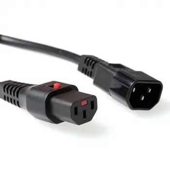 ACT Καλώδιο τροφοδοσίας C13 IEC Lock - C14 μαύρο 1,5 m, PC1003