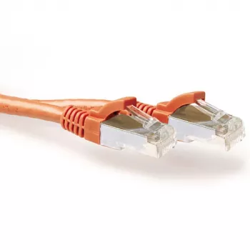 ACT Πορτοκαλί 20,00 μέτρα SFTP CAT6A Patch καλώδιο, χωρίς προστασία γλωττίδας, με βύσματα RJ45