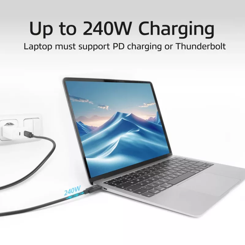 ACT USB4 20Gbps 240W καλώδιο USB Type-C 2m Μαύρο USB-IF πιστοποιημένο