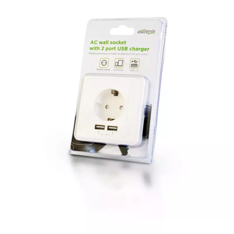 Πρίζα 2 x USB EnerGenie EG-ACU2A2-01