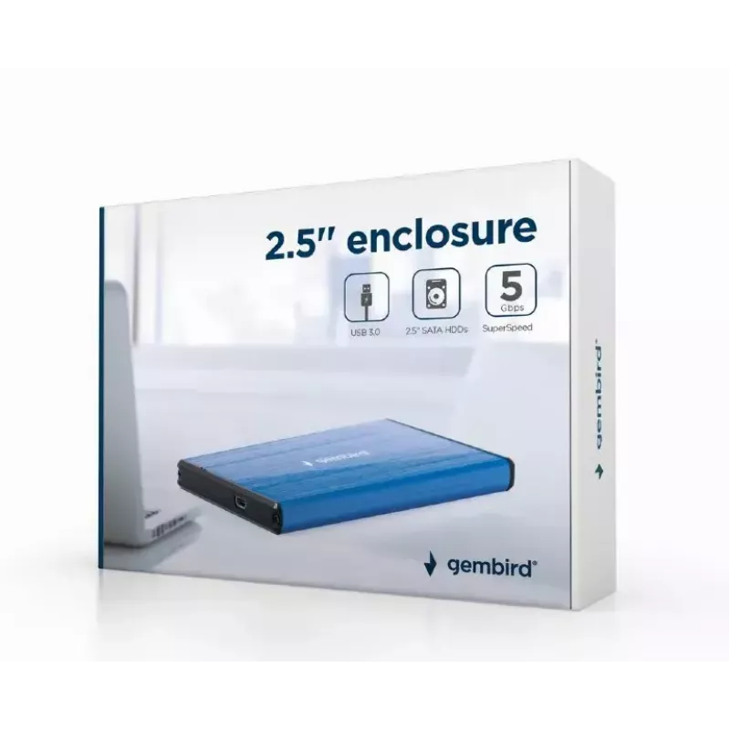 Θήκη σκληρού δίσκου Gembird EE2-U3S-3-DB μπλε 2,5 ίντσες