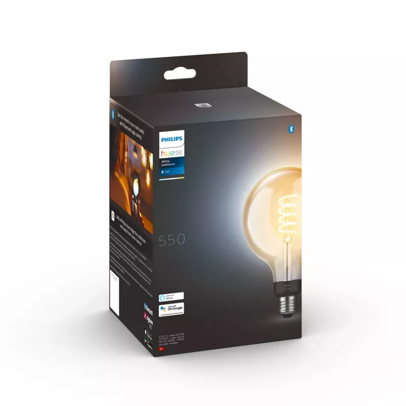 Philips Έξυπνος λαμπτήρας G125 E27 Filament Globe, 7 W, Bluetooth/Zigbee, 125×192 mm