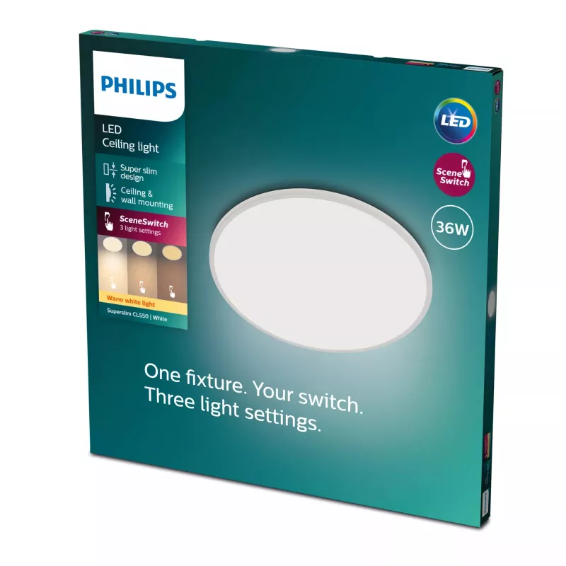 Φωτιστικό οροφής Philips Functional Super λεπτό 36 W LED λευκό στρογγυλό