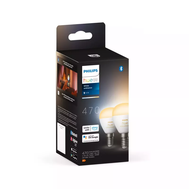 Philips Hue White Ambiance Lustre – Έξυπνος λαμπτήρας E14 – (συσκευασία 2 τεμ.)