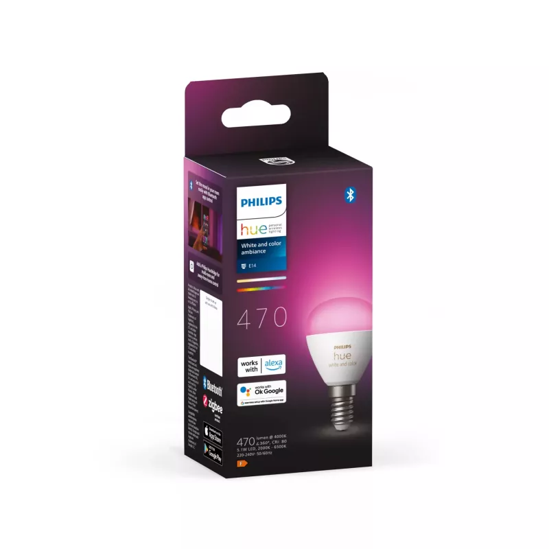 Έξυπνος λαμπτήρας Philips Hue White and Colour Ambience Lustre E14 Bluetooth Zigbee