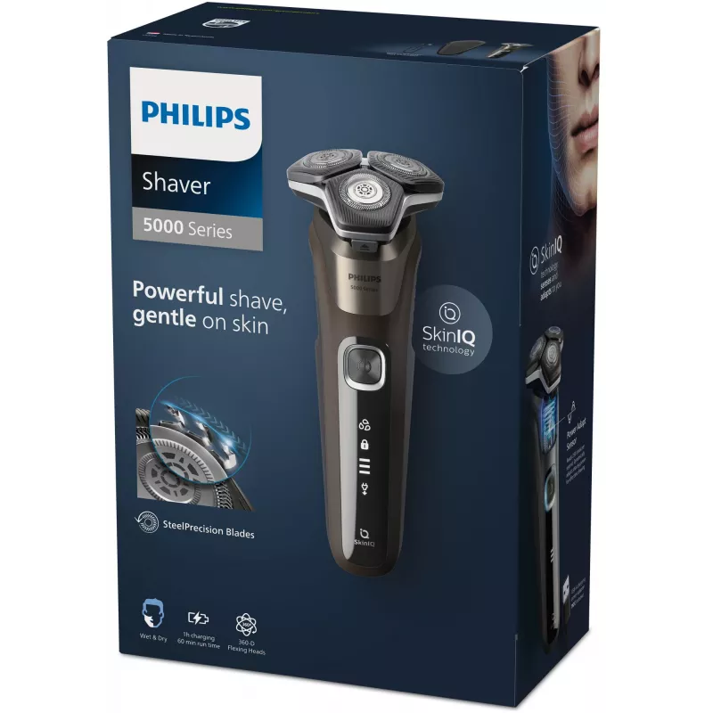 Philips SHAVER Series 5000 S5886/30 ανδρικό ξυραφάκι περιστροφικό trimmer μαύρο, καφέ