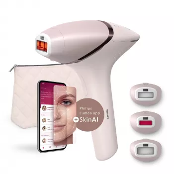 Συσκευή αποτρίχωσης IPL Philips Lumea Prestige BRI953/02 – IPL, SenseIQ, εξαρτήματα για πρόσωπο και σώμα, λειτουργία με ρεύμα/μπαταρία, Roségold/Pink
