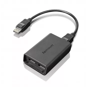 Lenovo DisplayPort σε Dual-DisplayPort Καλώδιο οθόνης USB-A Μαύρο