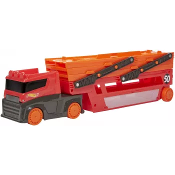 Hot Wheels City Mega Hauler με αποθηκευτικό χώρο για έως 50 αυτοκίνητα σε κλίμακα 1:64, από 3 ετών