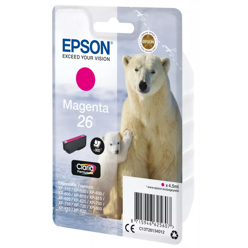 Epson Eisbär Μεμονωμένη συσκευασία Magenta 26 Claria Premium Ink