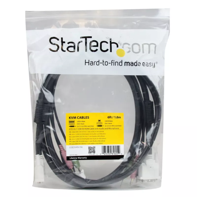 StarTech.com 1,8 m Καλώδιο KVM USB DVI 4 σε 1 με ήχο και μικρόφωνο