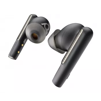 HP Poly Voyager Free 60+ UC Carbon Μαύρα Earbuds +Προσαρμογέας BT700 USB-C +Θήκη Φόρτισης με Οθόνη Αφής