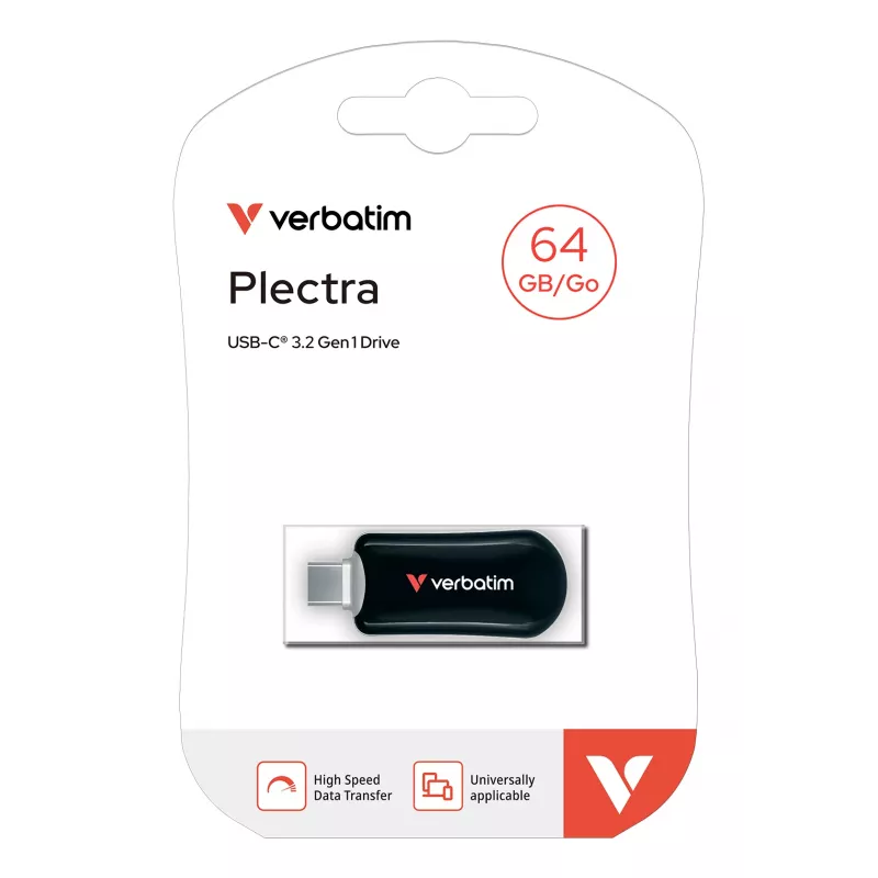 Verbatim Plectra USB-C Flash-Laufwerk μαύρο 64GB