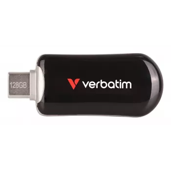 Verbatim Plectra USB-C Flash Drive μαύρο 128GB, 128 GB, USB Type-C, 3.2 Gen 1 (3.1 Gen 1), 100 MB/s, χωρίς καπάκι, μαύρο