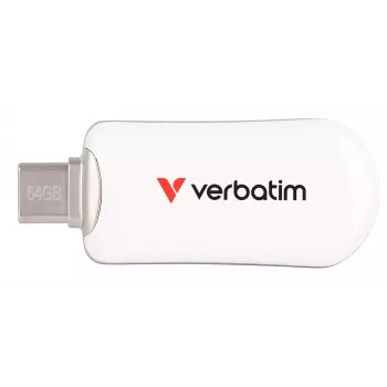 Verbatim Plectra USB-C-Flash-Laufwerk λευκό 64 GB, 64 GB, USB Type-C, 3.2 Gen 1 (3.1 Gen 1), 100 MB/s, χωρίς καπάκι, λευκό