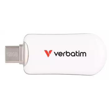 Verbatim Plectra USB-C Flash-Laufwerk λευκό 128 GB, 128 GB, USB Type-C, 3.2 Gen 1 (3.1 Gen 1), 100 MB/s, χωρίς καπάκι, λευκό