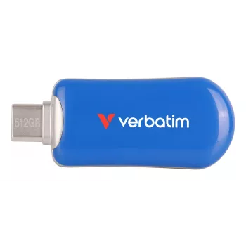 Verbatim Plectra USB-C Flash Drive μπλε 512GB, 512 GB, USB Type-C, 3.2 Gen 1 (3.1 Gen 1), 100 MB/s, χωρίς καπάκι, μπλε