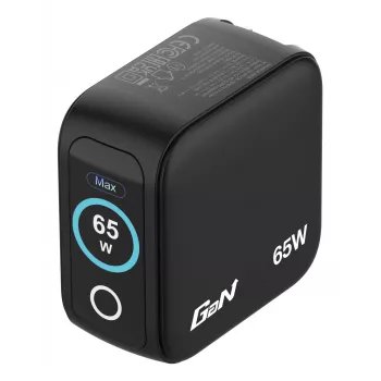 Verbatim Mini GaN φορτιστής 65W με ένδειξη, εσωτερικού χώρου, AC, 20 V, μαύρο