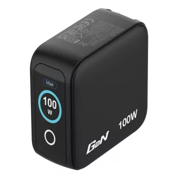 Verbatim Mini GaN φορτιστής 100W με οθόνη, εσωτερικού χώρου, AC, 20 V, μαύρο