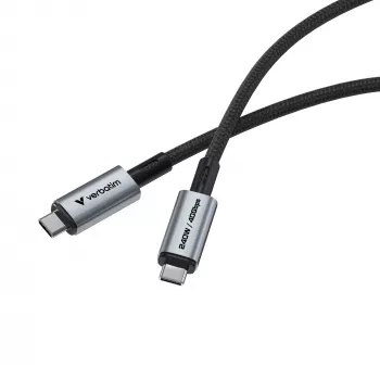 Verbatim Sync & Charge καλώδιο USB C σε USB C 240W 40 Gbit/s 120 cm, 1,2 m, USB C, USB C, USB4 Gen 2x2, 40 Gbit/s, μαύρο