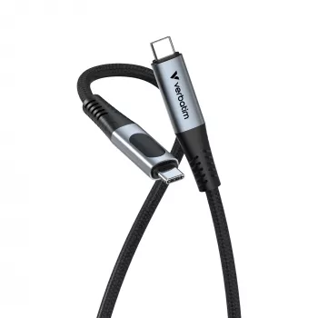 Verbatim Sync & Charge καλώδιο USB C σε USB C 100W με οθόνη 120 cm, 1,2 m, USB C, USB C, USB 2.0, 0,48 Gbit/s, μαύρο