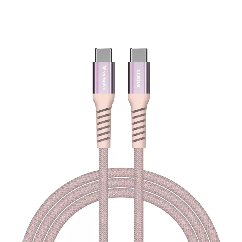 Verbatim Sync & Charge μαγνητικό καλώδιο – 100W USB-C σε USB-C, 120 cm, ροζ