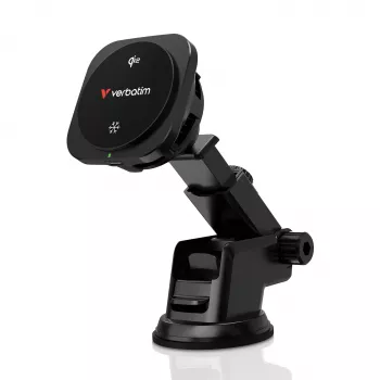 Verbatim Charge 'n' Drive Qi2 μαγνητικός ασύρματος φορτιστής αυτοκινήτου, αυτοκίνητο, USB, ασύρματη φόρτιση, 1 m, μαύρο