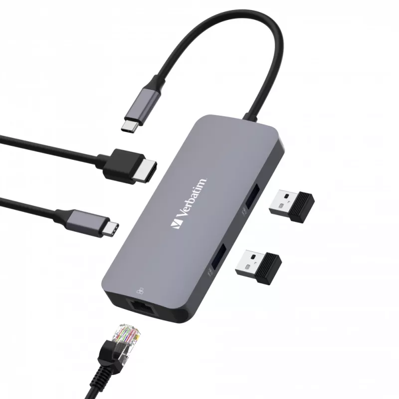 Verbatim CMH-05 USB Type-C 5000 Mbit/s ασημί