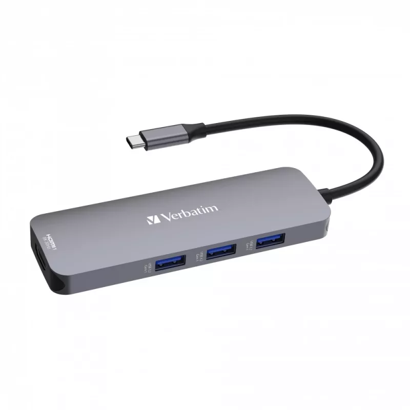 Verbatim CMH-08 USB Type-C 5000 Mbit/s ασημί