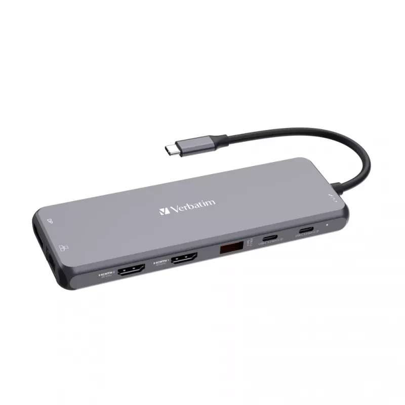 Verbatim CMH-13 USB Type-C hub 10000 Mbit/s ασημί