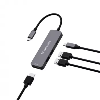 Verbatim USB-C Essentials multiport hub 4 θύρες: HDMI, USB-C PD, USB-A 3.2 Gen 1, USB-A