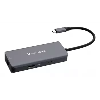 Verbatim USB-C Essentials multiport hub 6 θύρες: RJ45, HDMI, USB-C PD, 3 x USB-A 3.2 Gen 1