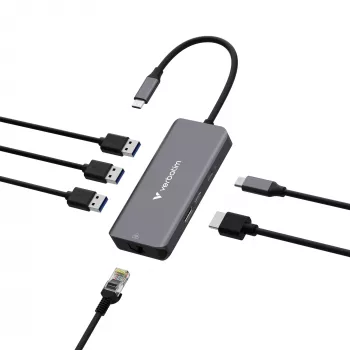 Verbatim USB-C Essentials multiport hub 6 θύρες: RJ45, HDMI, USB-C PD, 3 x USB-A 3.2 Gen 1