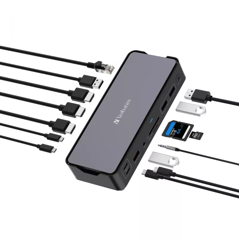 Verbatim CDS-15 ενσύρματο USB 3.2 Gen 1 (3.1 Gen 1) Type-C μαύρο, γκρι