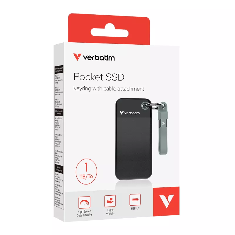 Verbatim Pocket SSD USB 3.2 Gen 2 1 TB μαύρο/γκρι