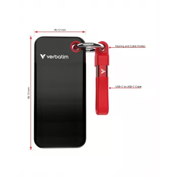 Verbatim Pocket SSD USB 3.2 Gen 2 2 TB μαύρο/κόκκινο