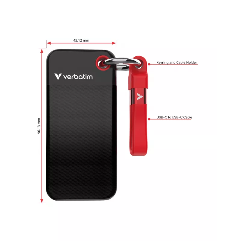 Verbatim Pocket SSD USB 3.2 Gen 2 2 TB μαύρο/κόκκινο