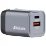Verbatim GNC-35 φορτιστής GaN 35W με 1 x USB-C PD 35W / 1 x USB-A QC 3.0 (EU/UK/US)