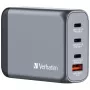 Verbatim GNC-100 φορτιστής GaN 100W με 2 x USB-C PD 100W / 1 x USB-C PD 65W / 1 x USB-A QC 3.0 (EU/UK/US)