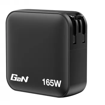 Verbatim Mini φορτιστής GaN 165W 4 θυρών με βύσμα US και αντάπτορες EU και UK